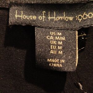 FINAL PRICE House of Harlow 1960 Black V-neck Knotted Front Blouse w Zipper